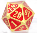 Metal MTG Roll Down Counter - Brilliant Gold Ruby 