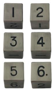 Metallic Dice: 6 Count 16mm Antique Silver Metal Dice Set 