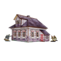 Micro Art Studio: Pre-painted WW2 Ostfront Village Whitewashed Dacha 