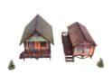 Micro Art Studio: Pre-painted WW2 Pacific Jungle Huts 