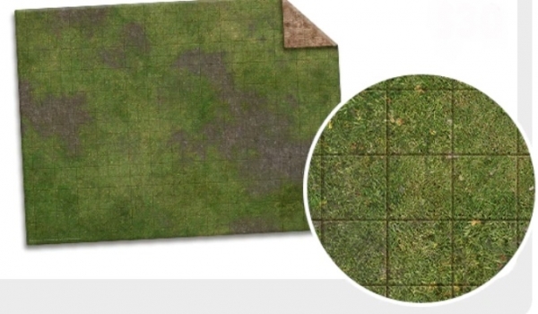 Monster Game Mat: Broken Grassland / Desert Scrubland (22x30”) [Adventure Grid] 