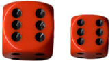 Chessex (25603): D6: 16mm: Opaque: Orange/Black 
