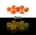 Die Hard: Poly RPG Dice Set: GLOW-IN-THE-DARK ORANGE 