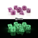 Die Hard: Poly RPG Dice Set: GLOW-IN-THE-DARK PURPLE  
