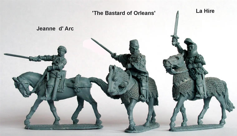 Perry: 28mm Agincourt to Orleans 1415-1429: French- Jeanne d Arc, La Hire, Bastard of Orleans (All Mounted) 