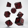 Q-Workshop: 7 Dice Set- Dragons: Black & Red - QWSSDRA06 [5907814951632]