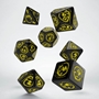 Q-Workshop: 7 Dice Set- Dragons: Black & Yellow - QWSSDRA07 [5907814951649]