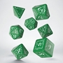 Q-Workshop: 7 Dice Set- Elvish: Green &amp; White - QWSSELV14 [5907814951274]