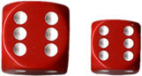 Chessex (25604): D6: 16mm: Opaque: Red/White 