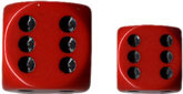 Chessex (25614): D6: 16mm: Opaque: Red/Black 