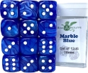 Role 4 Initiative: 12 D6 Pips Dice Set: Marble Blue 18MM 