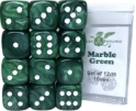 Role 4 Initiative: 12 D6 Pips Dice Set: Marble Green 18MM 