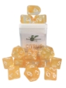 Role 4 Initiative: Polyhedral 15 Dice Set: Diffusion Citrus with White Numbers Arch D4 