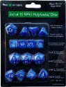 Role 4 Initiative: Polyhedral 15 Dice Set: MARBLE BLUE W/ WHITE 