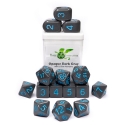 Role 4 Initiative: Polyhedral 15 Dice Set: Opaque Dark Gray And Light Blue (Arch D4) 