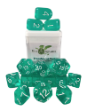 Role 4 Initiative: Polyhedral 15 Dice Set: TRANSLUCENT TEAL ARCH D4 
