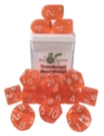 Role 4 Initiative: Polyhedral 15 Dice Set: Translucent Blood Orange/White 