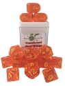 Role 4 Initiative: Polyhedral 15 Dice Set: Translucent Blood Orange/Yellow 