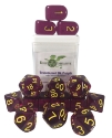 Role 4 Initiative: Polyhedral 15 Dice Set: Translucent Dark Purple and Yellow 