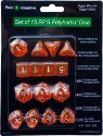 Role 4 Initiative: Polyhedral 15 Dice Set: Translucent ORANGE W/ WHITE 