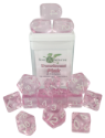 Role 4 Initiative: Polyhedral 15 Dice Set: Translucent Pink And White Arch D4 
