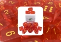 Role 4 Initiative: Polyhedral 15 Dice Set: Translucent Red with Yellow (Arch D4) 