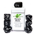 Role 4 Initiative Polyhedral 7 Dice Set: Opaque Black and White [Arch D4]  