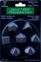 Role 4 Initiative Polyhedral 7 Dice Set: Opaque Dark Gray with Red Numbers 