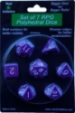 Role 4 Initiative Polyhedral 7 Dice Set: Opaque Dark Purple with White Numbers 