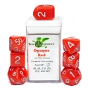 Role 4 Initiative: Polyhedral 7 Dice Set: Opaque Red and White Arch D4  