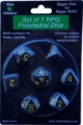 Role 4 Initiative Polyhedral 7 Dice Set: Translucent Black (Smoke) with Gold Numbers 