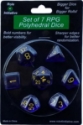 Role 4 Initiative Polyhedral 7 Dice Set: Translucent Dark Blue with Gold Numbers 