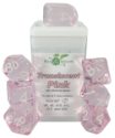 Role 4 Initiative: Polyhedral 7 Dice Set: Translucent Pink and White Arch D4 