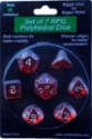 Role 4 Initiative Polyhedral 7 Dice Set: Translucent Red with White Numbers 