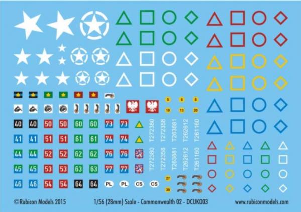 Rubicon Models Decals: Allied- Commonwealth Generic Set 2 