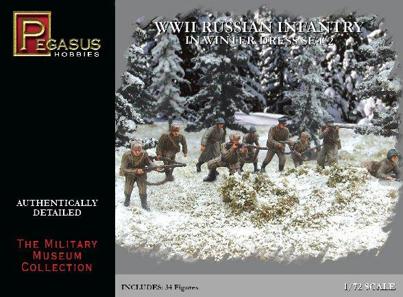 Pegasus Hobbies WWII 1/72: Russian Infantry in Winter Dress Set 2 