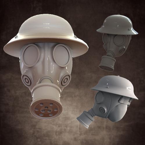 Secret Weapon Miniatures: Conversion Bits: Gas Mask - Pan Helmet 