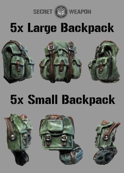 Secret Weapon Miniatures: Conversion Bits: Mixed Backpack Set 