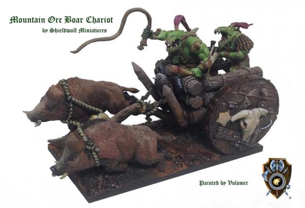 Shieldwolf Miniatures: Mountain Orcs Boar Chariot 
