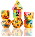 Sirius Dice 7 Die Set: Celestial Rainbow Gold  