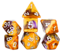 Sirius Dice 7 Die Set: Diagonal Slick Amethyst Geode 