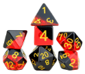 Sirius Dice 7 Die Set: Diagonal Slick Brimstone 