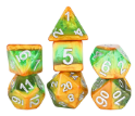 Sirius Dice 7 Die Set: Diagonal Slick Rainforest 