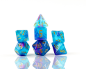 Sirius Dice 7 Die Set: Nebula Cerulean Blue w/Purple 
