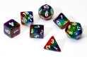 Sirius Dice 7 Die Set: Translucent Rainbow Cloud Resin 