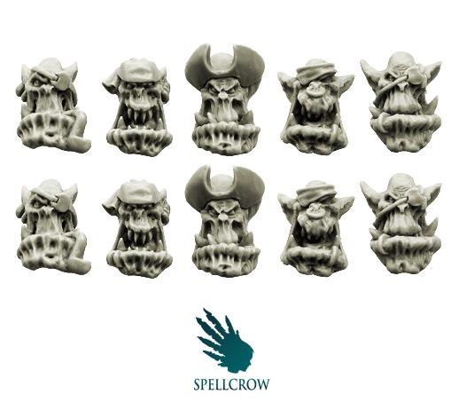 Spellcrow Conversion Bits: Bulky Freebooters Orcs Heads 