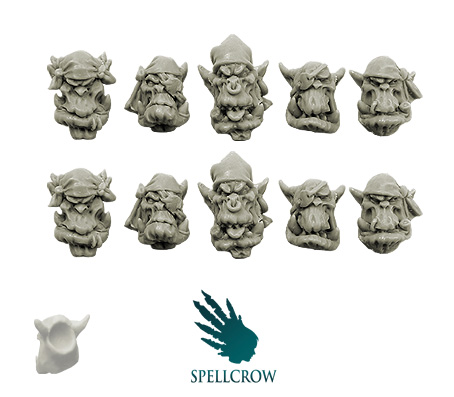 Spellcrow Conversion Bits: Freebooters Orcs Heads (Ver. 2) 