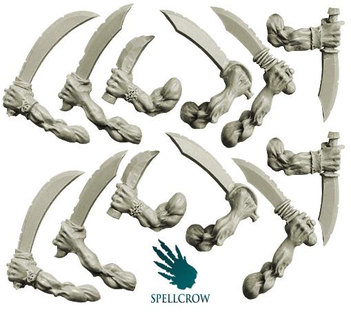 Spellcrow Conversion Bits: Orcs Freebooters Hands with Sabers 