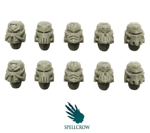 Spellcrow Conversion Bits: Salamander / Dragon Space Knights helmets (Forge pattern) 