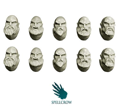 Spellcrow Conversion Bits: Space Knights Heads with Beards 